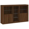 vidaXL Sideboard Brown Oak Engineered wood, Glass Medium Sideboard