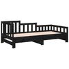 vidaXL Day Bed Black Solid pine wood Double Expandable Day Bed