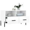 vidaXL TV Cabinet High gloss white Engineered wood, iron