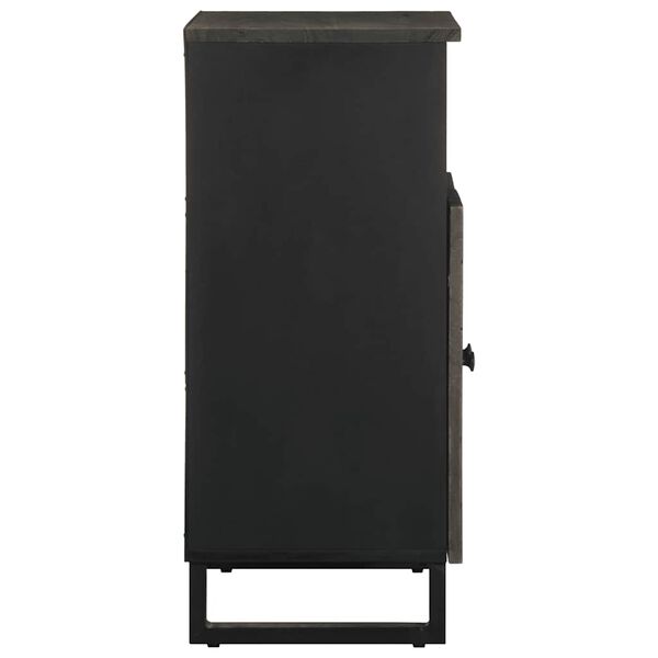 vidaXL Sideboard Black Solid mango wood with grey finish Medium