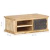 vidaXL Coffee Table Natural Mango Wood and Black Solid Mango Wood