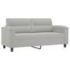 vidaXL 3 Piece Sofa Set with Cushions Light Gray Microfiber Fabric