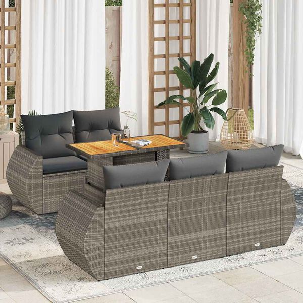 vidaXL Garden Sofa Set Grey