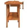vidaXL Workbench with Drawers and Vices 63.8"x24.4"x32.7" Solid Wood Acacia