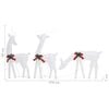vidaXL Christmas Reindeer Family 106.3"x2.8"x35.4" White Cold White Mesh