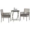 vidaXL Garden Bistro Set 3 pcs Gray Poly rattan