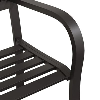 vidaXL Patio Bench 49.2" Steel Black