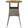 vidaXL Garden Table Grey Poly rattan, powder-coated steel, solid acacia wood