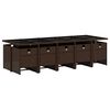 vidaXL Garden Dining Set Brown Poly Rattan 10-Seater Foldable