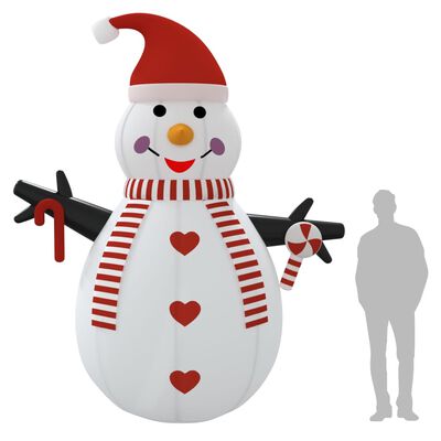 vidaXL Inflatable Snowman with LEDs 12 ft