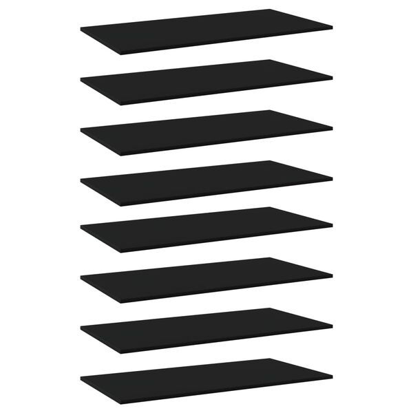 vidaXL Shelf Set of 8 Black Engineered Wood Standard Simple