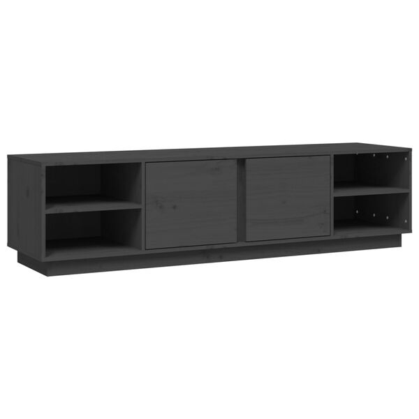 vidaXL TV Cabinet Grey Solid pine wood Large TV Cabinet Rectangular