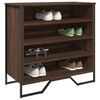 vidaXL Shoe Cabinet Brown Oak Engineered Wood, Metal Medium Shoe Cabinet