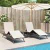 vidaXL Sun Lounger Set of 2 Brown PE rattan Standard