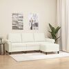 vidaXL 3-Seater Sofa with Footstool Cream 70.9" Velvet