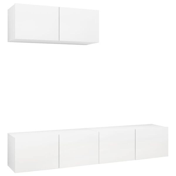 vidaXL TV Cabinet Set of 3 White Engineered Wood Standard TV Cabinet