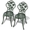 vidaXL Bistro Table And Chair Green Cast Aluminum Decorative Inlays