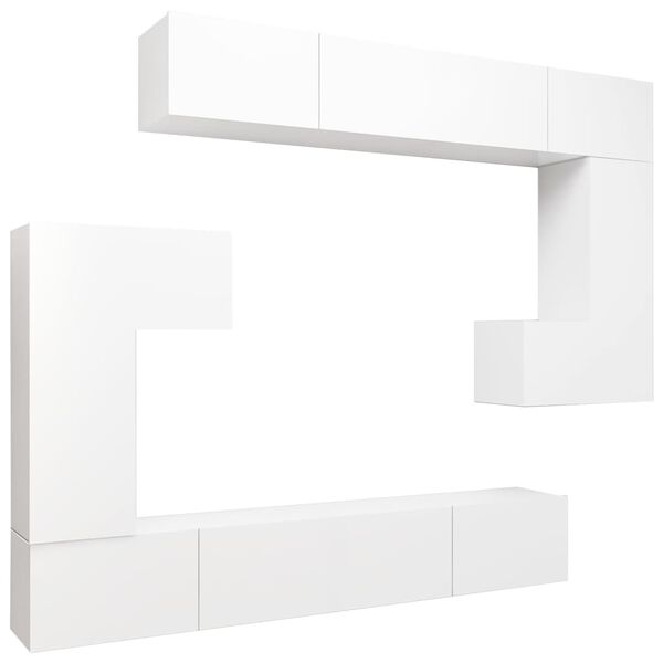 vidaXL TV Cabinet Set Wall-mounted White Standard Engineered wood