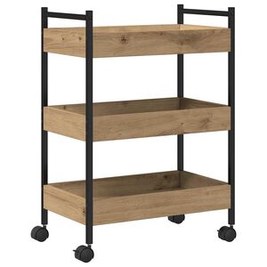 vidaXL Kitchen Trolley Artisan Oak 19.69 x 11.81 x 27.56 in