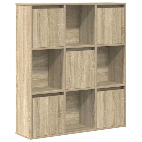 vidaXL Bookcase Sonoma Oak Engineered Wood Medium Bookshelf