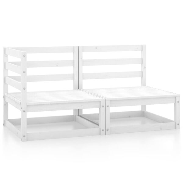 vidaXL Garden Lounge Set White Solid Pinewood Small Modular