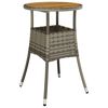 vidaXL Garden Table Grey Poly rattan, powder-coated steel, solid acacia wood