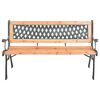 vidaXL Garden Bench Brown, Black Solid fir wood, Cast iron, PVC Medium