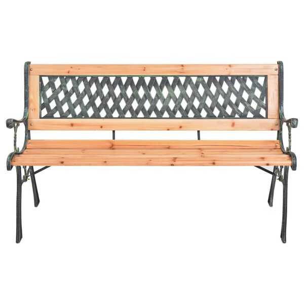 vidaXL Garden Bench Brown, Black Solid fir wood, Cast iron, PVC Medium