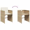 vidaXL 11 Piece Patio Dining Set with Cushions Beige Poly Rattan