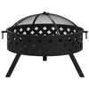 vidaXL Fire Pit with Poker 22.8 " XXL Steel
