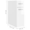 vidaXL Apothecary Cabinet High gloss white Engineered wood Compact