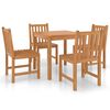 vidaXL Garden Dining Set Warm Brown Fine sanded teak hardwood Medium