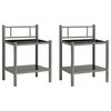 vidaXL Bedside Cabinet Set of 2 Grey and Black
