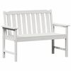 vidaXL Garden Bench with Cushion White 120 x 59 x 88cm HDPE