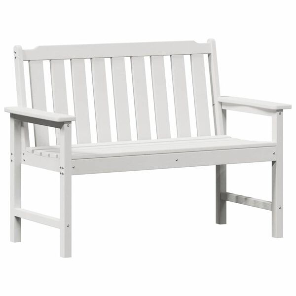 vidaXL Garden Bench with Cushion White 120 x 59 x 88cm HDPE