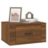 vidaXL Wall-mounted Bedside Cabinet Set of 2 Brown oak Engineered wood