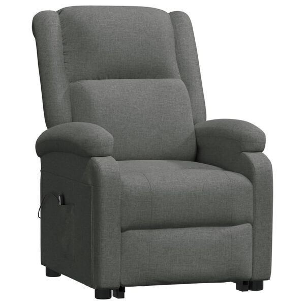 vidaXL Power Lift Recliner Dark Gray Fabric