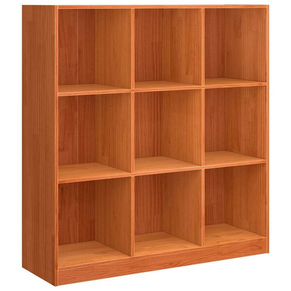 vidaXL Book Cabinet Wax Brown 40.94 x 12.99 x 43.31 in Solid Pine Wood