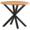vidaXL Side Table Natural wood and black Solid acacia wood Medium