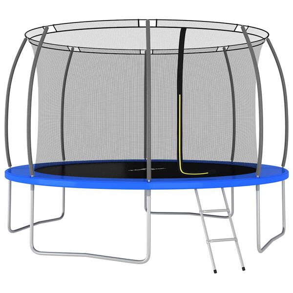 vidaXL Trampoline Set Black, Grey, Blue
