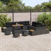 vidaXL Garden Sofa Set 14 pcs Black Poly Rattan