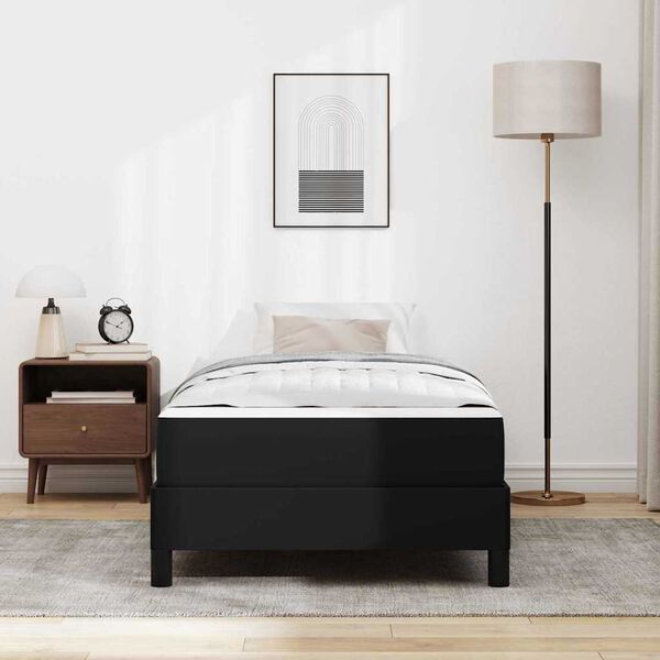 vidaXL Bed Frame with Mattress Black 31.50 x 78.74 in Fabric
