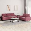 vidaXL Sofa Set Wine Red 100% Polyester, Metal, Plywood