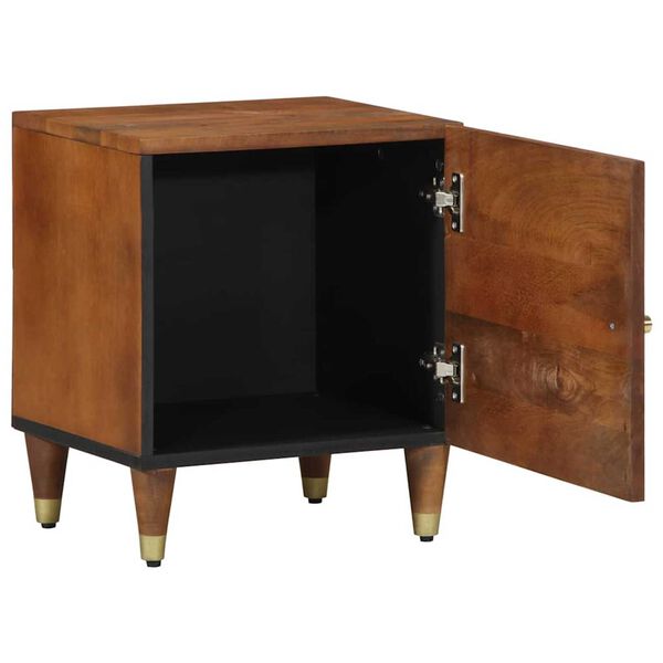 vidaXL Bedside Cabinet with Door Honey brown 15.75 x 12.99 x 18.11 in