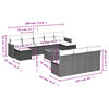 vidaXL 11 Piece Patio Sofa Set with Cushions Gray Poly Rattan