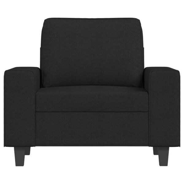 vidaXL Sofa Chair with Footstool Black 23.6" Fabric