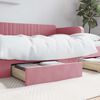 vidaXL Bed Drawer Pink Engineered wood and 100% polyester velvet Storage
