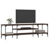 vidaXL TV Cabinet Brown Oak Engineered Wood, Iron Large TV Cabinet