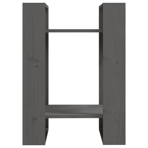 vidaXL Book Cabinet Grey Solid pine wood Medium Book Cabinet