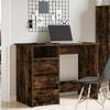 vidaXL Desk Smoked oak Engineered wood 40.2x19.7x29.5 in Desk